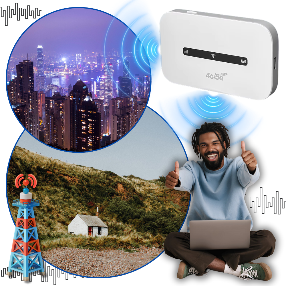 Roteador Wi-Fi portátil Buyinsoon, dispositivo compacto para conexão de internet móvel em qualquer lugar.
