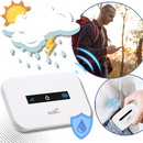 Roteador Wi-Fi portátil Buyinsoon com design compacto e antenas, ideal para conexão sem fio em movimento.