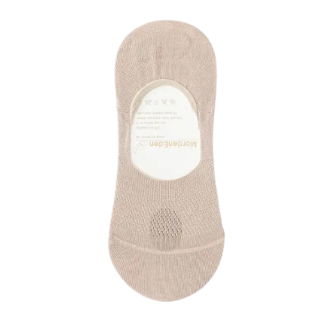 Meias invisíveis ultra-confortáveis para homem, modelo boat, na cor cáqui, da marca Eastjing.