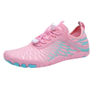Sapatos ortopédicos ultra finos Weinexra na cor rosa, sensação de pés descalços, design leve e confortável para uso diário.