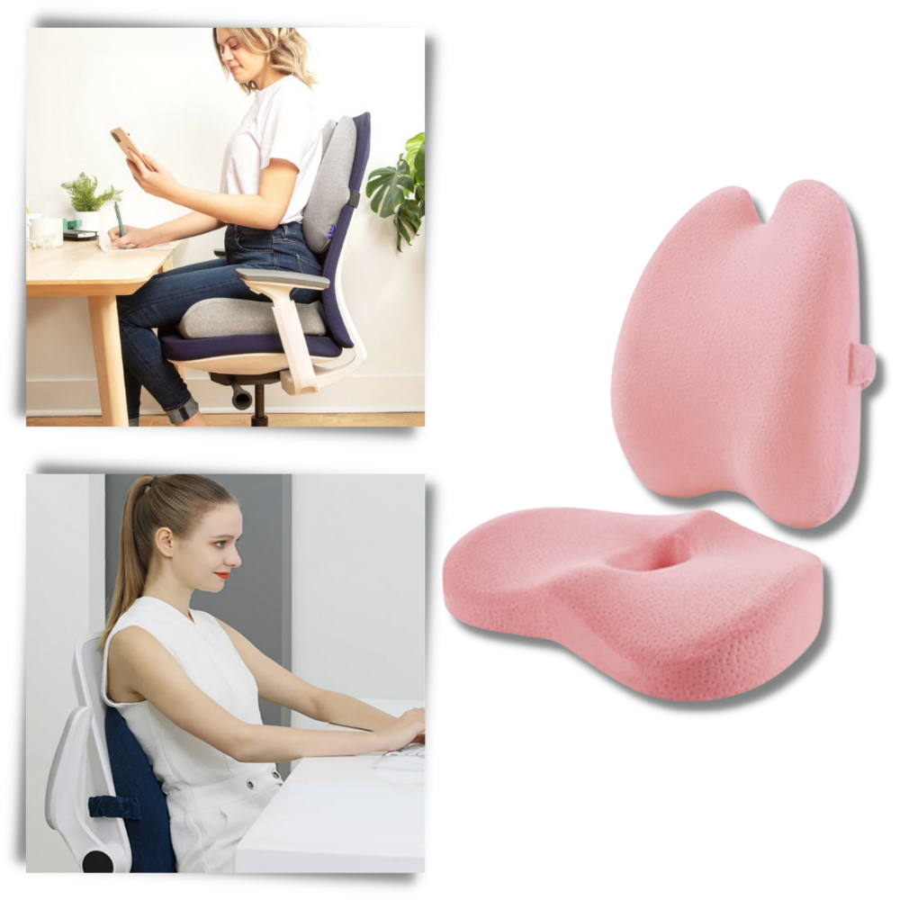 Almofada de espuma viscoelástica ultra-confortável da Bookishbunny, acessório para assentos com design ergonômico e suporte em 3D.