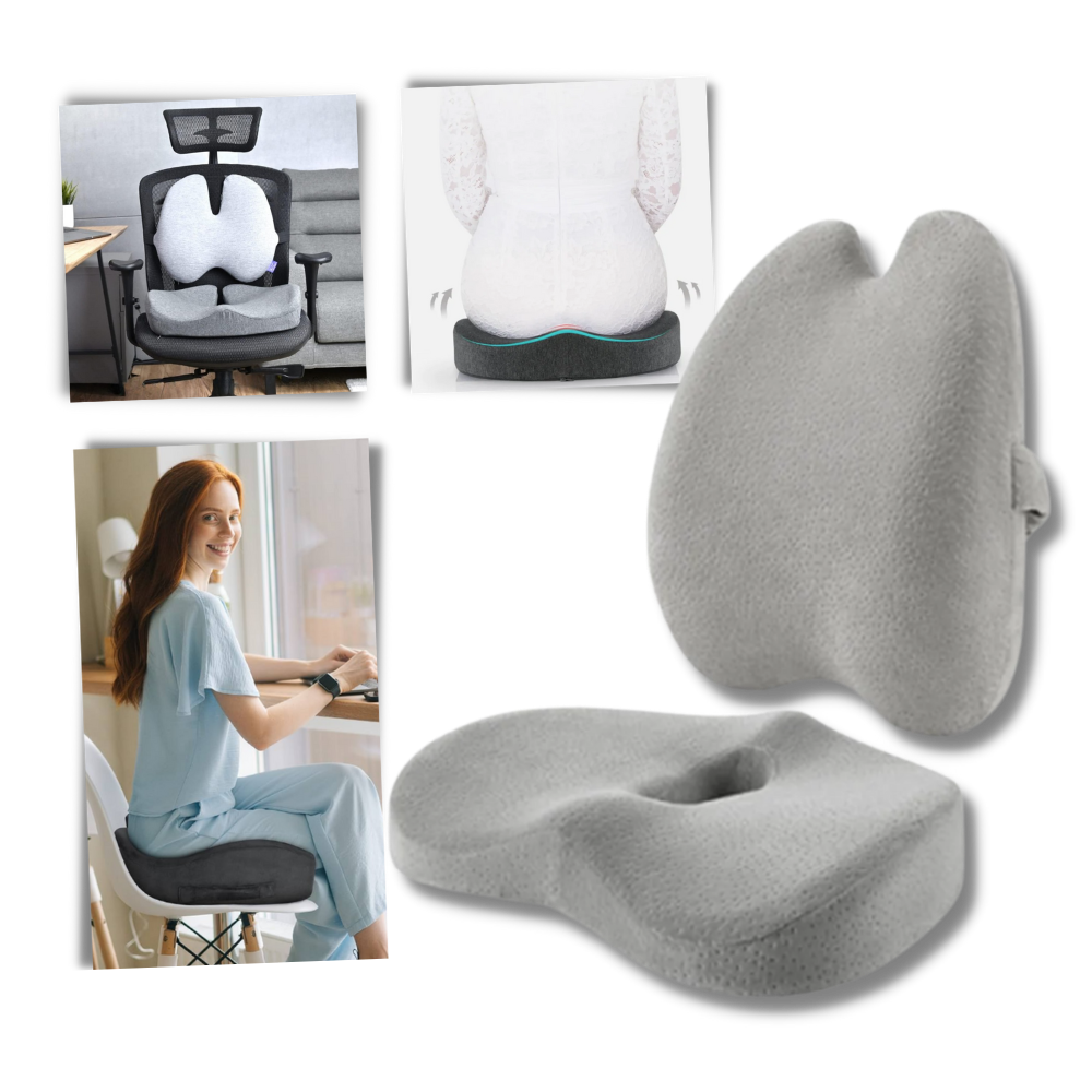 Almofada de espuma viscoelástica ultra-confortável da Bookishbunny, acessório para assentos de cadeira, com design ergonômico.