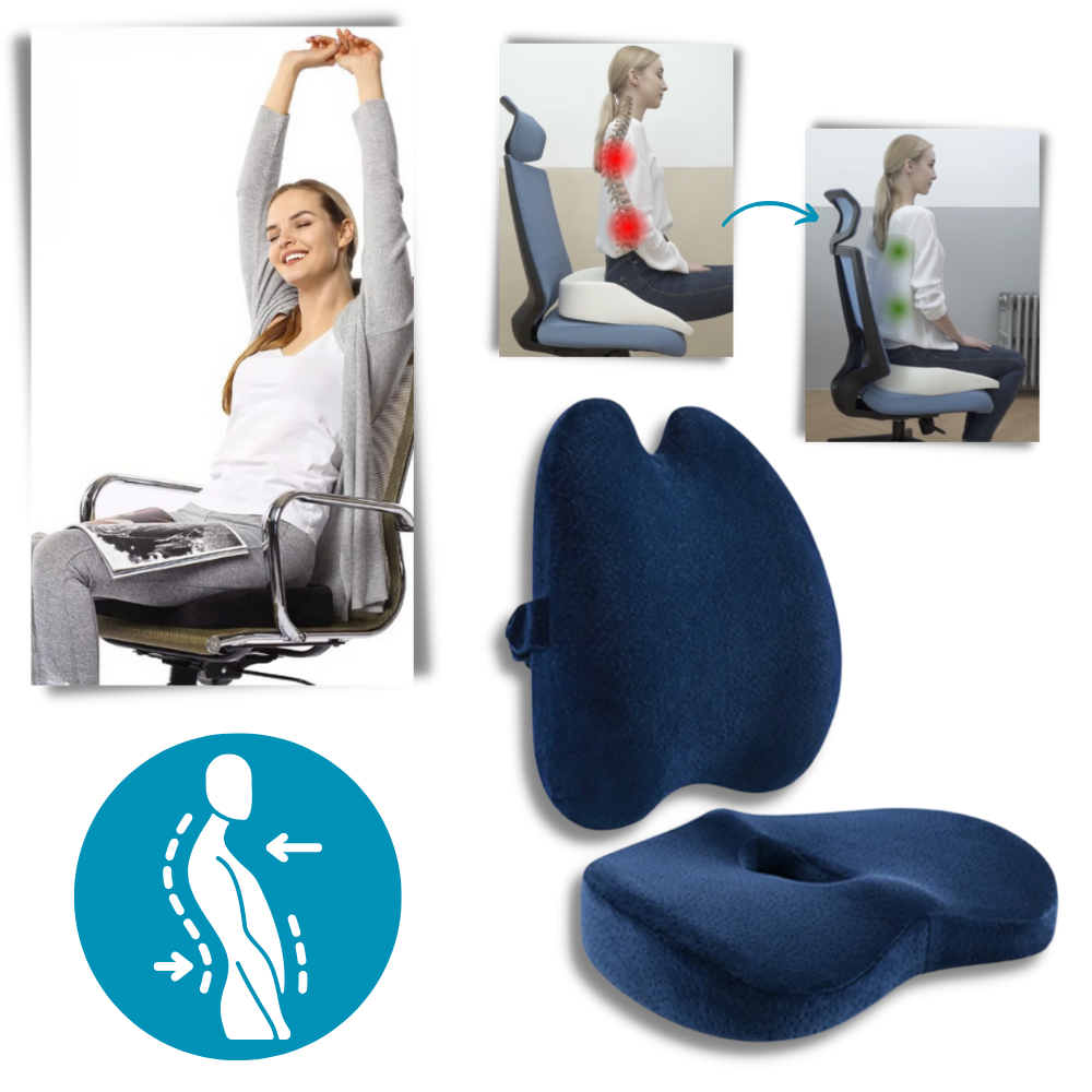 Almofada de espuma viscoelástica ultra-confortável da Bookishbunny para assento, suporte ergonômico para cadeiras.