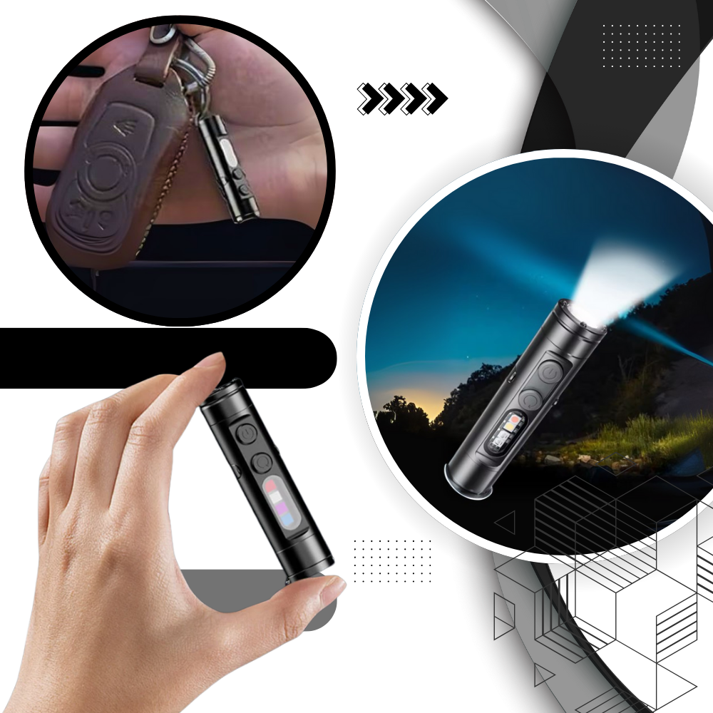 Lâmpada magnética mini portátil da Gisneze para camping e trilhas, iluminador compacto e fácil de usar em atividades ao ar livre.