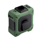 Ventilador compacto de cintura Center V para aquecimento e resfriamento, na cor verde, portátil e leve para usar na cintura.