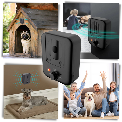 Aparelho ultrassônico anti-abelhamento para cães, acessório para controle de latidos, com design compacto e fácil de usar.