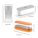 Máquina de limpeza de joias por ultrassom Hesroicy, ferramenta de limpeza para bijuterias com dimensões visíveis na imagem.