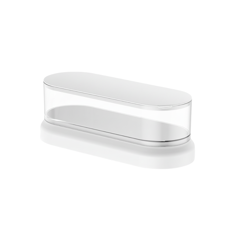 Máquina de limpeza de joias a ultrassom Hesroicy, equipamento branco com vidro, ideal para limpeza de bijuterias e joias preciosas.