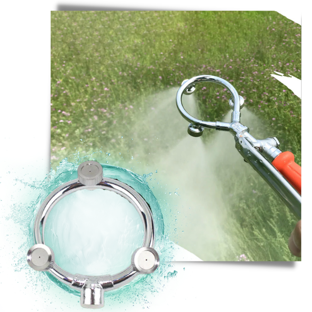 Buse de arrosagem de jardim com três cabeças, marca Unique-Bargains, para irrigação eficiente ao redor do jardim.