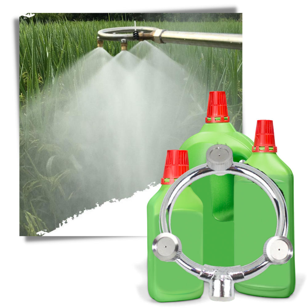 Buse de jardin à trois têtes, marque Unique-Bargains, pour arrosage et irrigation, avec jets réglables.