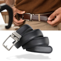 Cintura automática de couro de vaca vermelha da Unique Bargains, com fivela prateada e design elegante.