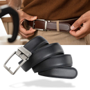 Cintura automática de couro de vaca vermelha da Unique Bargains, com fivela prateada e design elegante.
