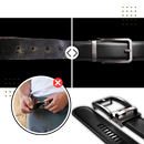 Ceinture automática vermelha de couro de vaca da Unique Bargains, com fivela prateada e design elegante.