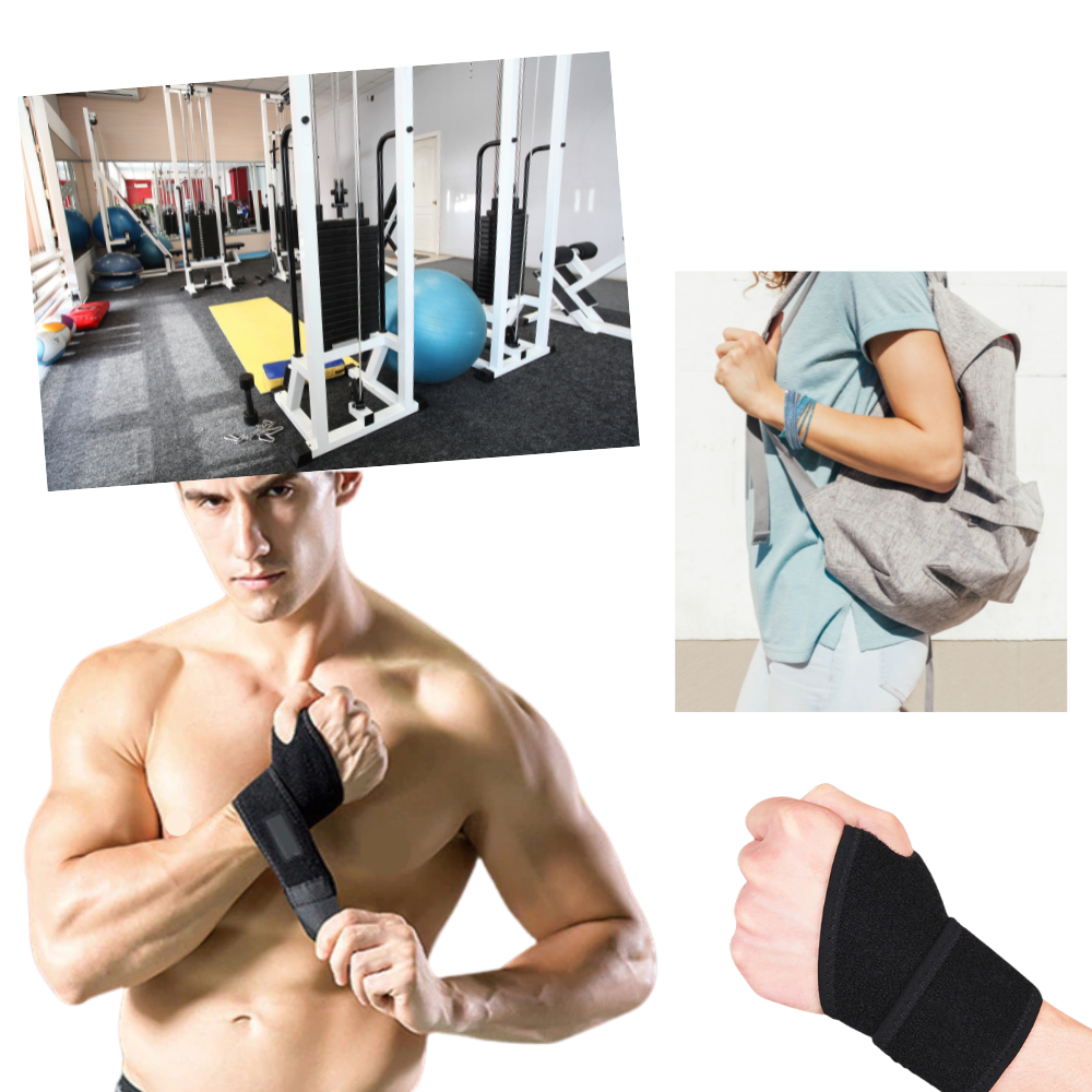 Faixa de proteção respirante para pulso da marca Unique Bargains, ideal para treino e fitness, com design confortável e ajustável.