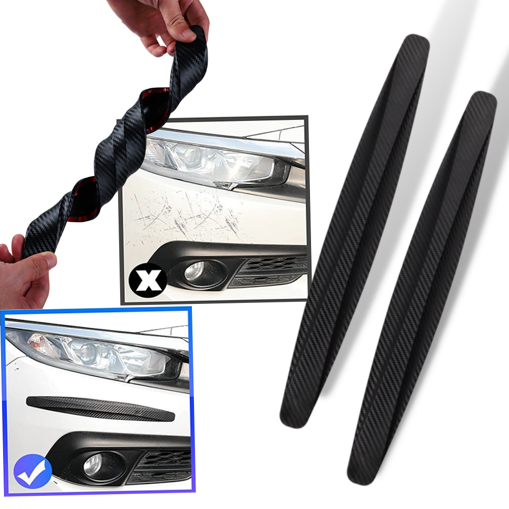 Conjunto de 2 proteções brancas para para-choques de carro, ideal para manutenção e decoração de veículos.