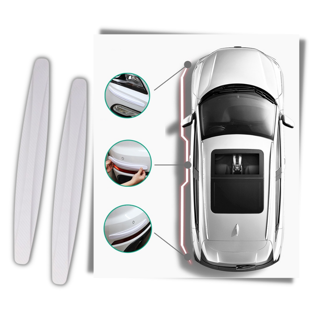 Conjunto de 2 proteções brancas para para-choques de carro, ideal para manutenção e decoração de veículos da marca Unique Bargains
