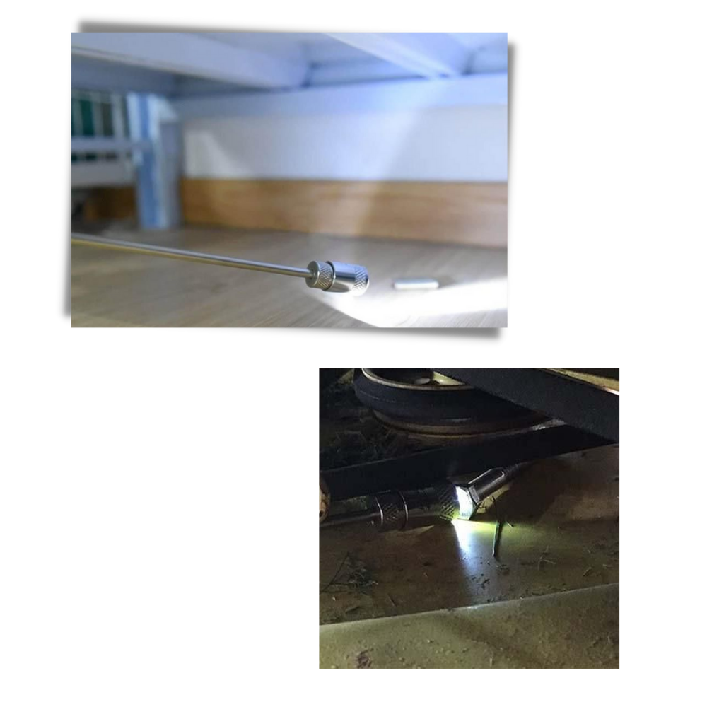 Ferramenta de coleta magnética retrátil com LED da Unique Bargains, ideal para pegar objetos metálicos com luz integrada.