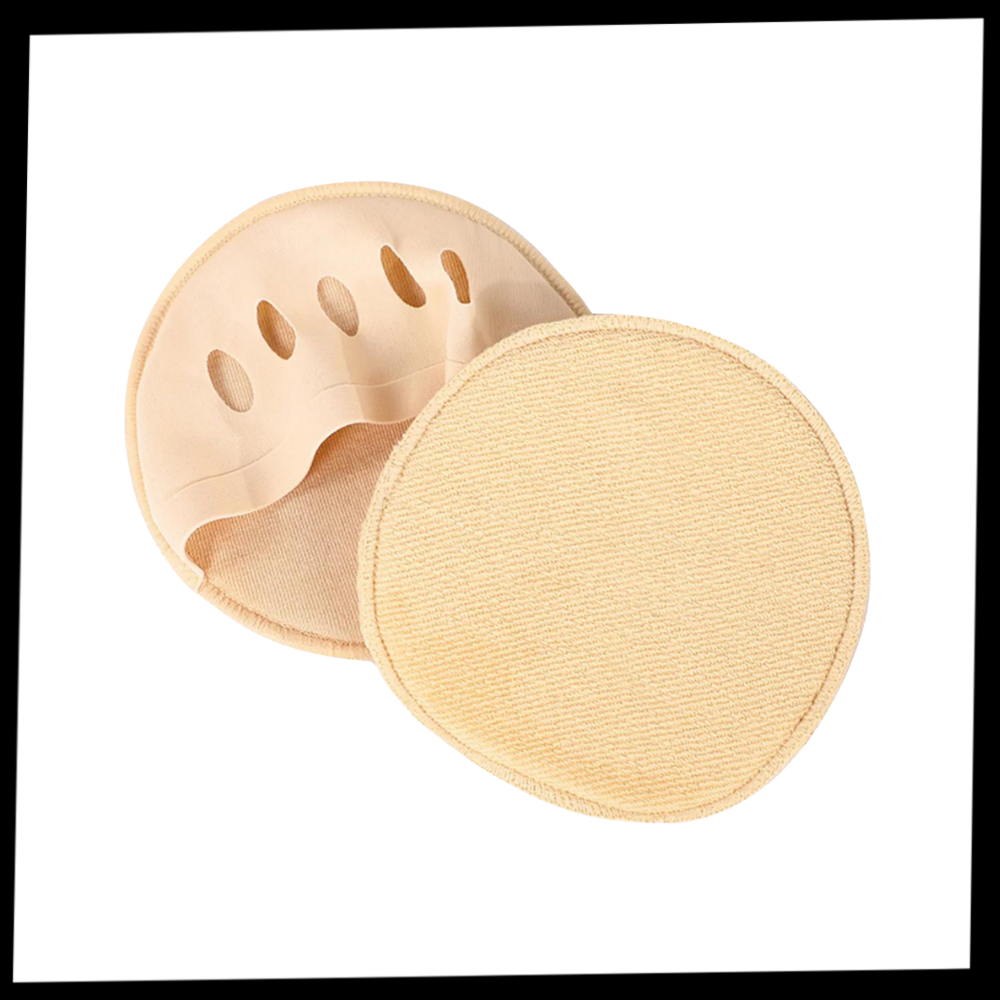 Coussinets pour pieds absorbant les chocs, soin des pieds, en beige et noir, marque Unique-Bargains, paire de protection confortable.