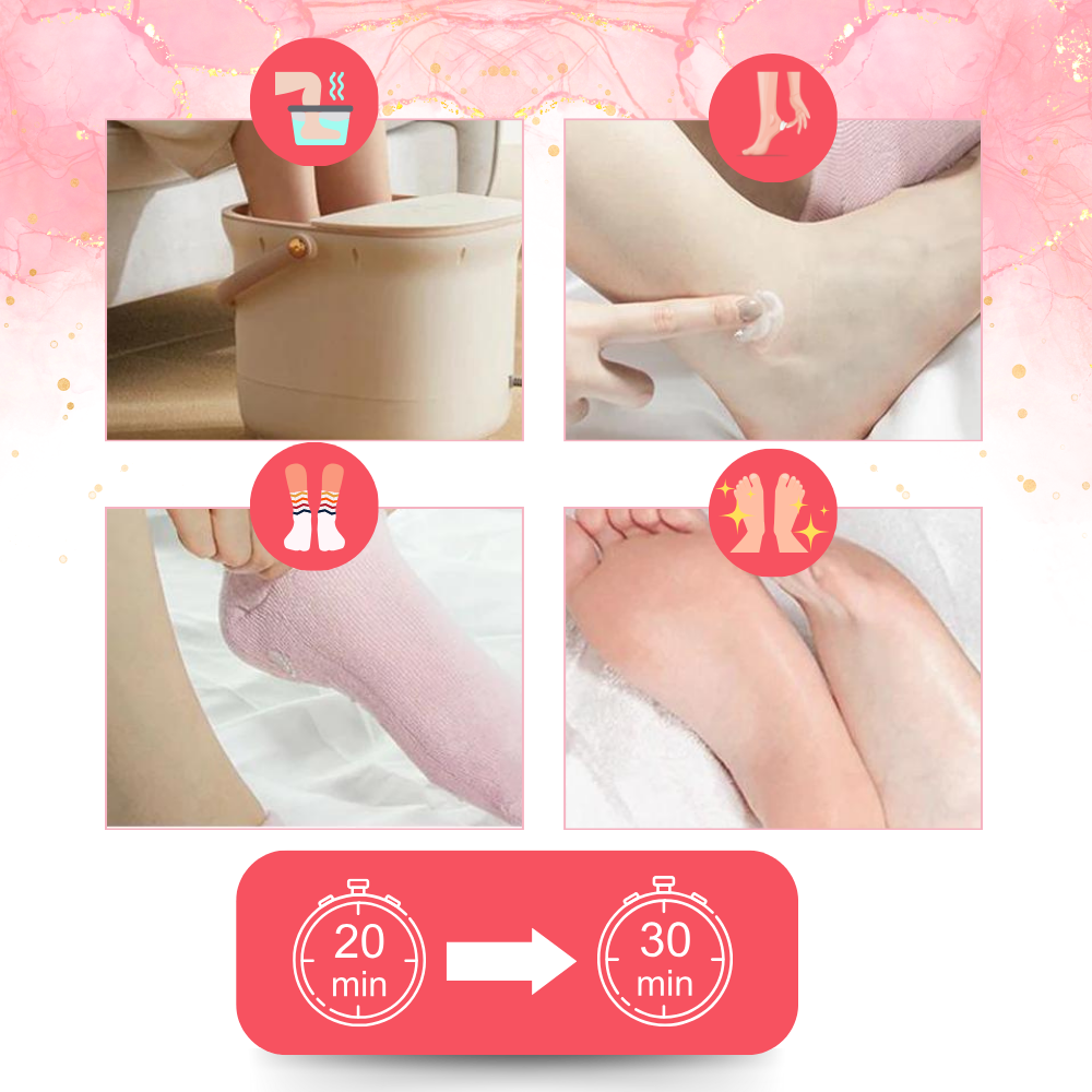 Chaussettes de soin des pieds Unique Bargains avec lotions revitalisantes intégrées, gris, pour hydratation et confort.