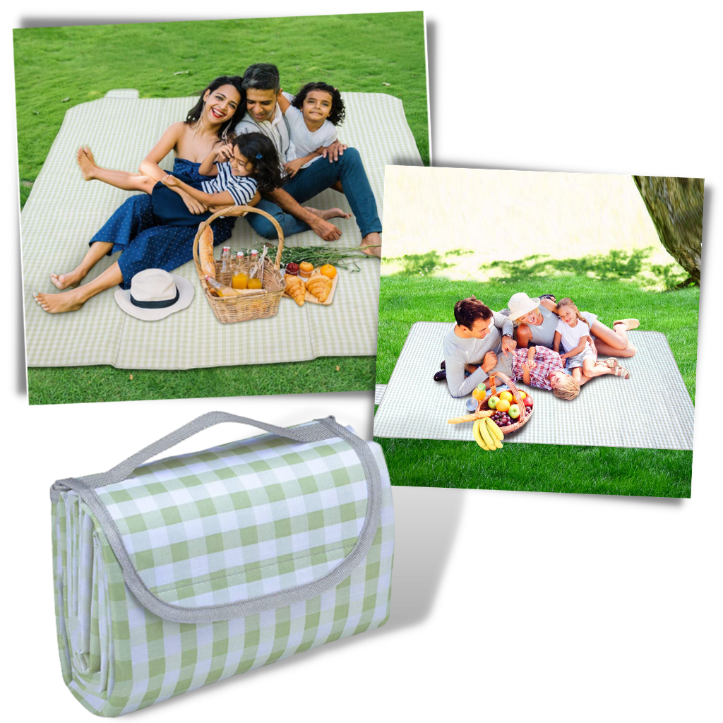 Cobertor de piquenique branco da Unique-Bargains para uso ao ar livre, portátil e dobrável para atividades ao ar livre.