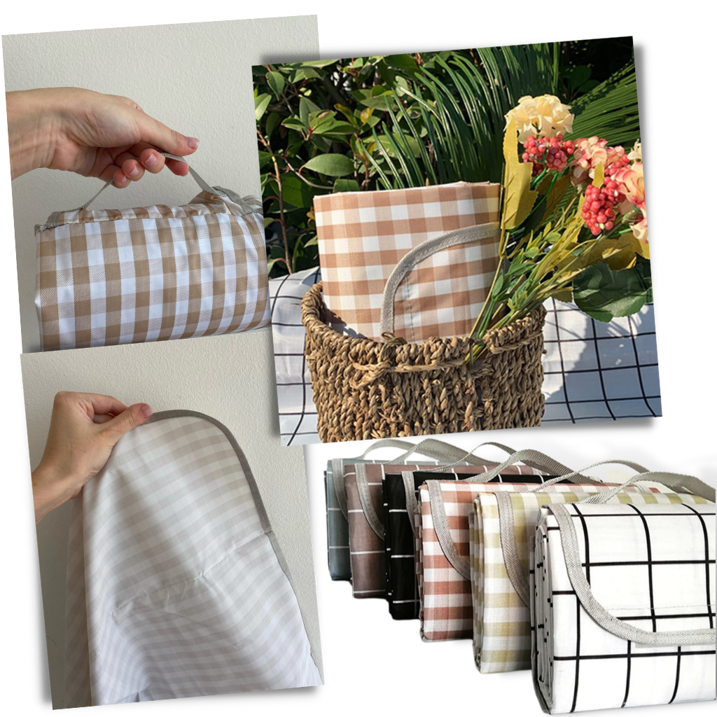 Cobertura de piquenique pliável da Unique-Bargains, ideal para atividades ao ar livre, em tecido branco confortável e portátil.
