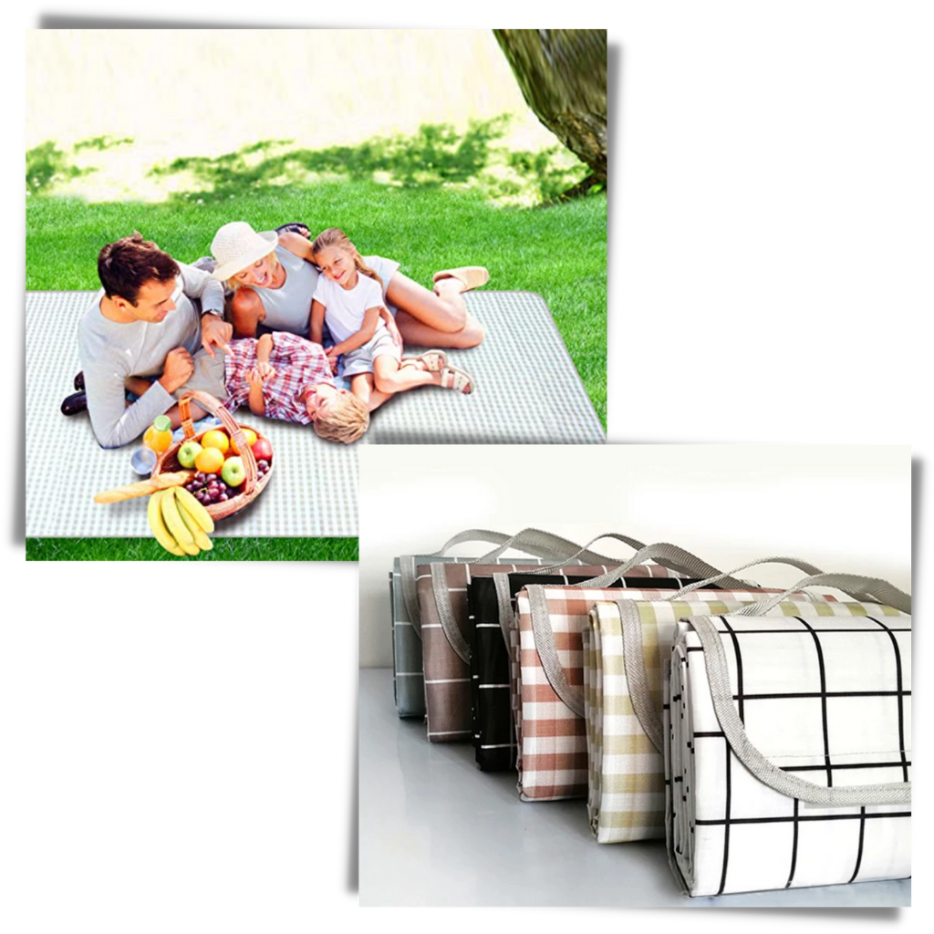 Cobertura de piquenique dobrável da Unique-Bargains para atividades ao ar livre, em tecido branco e portátil.