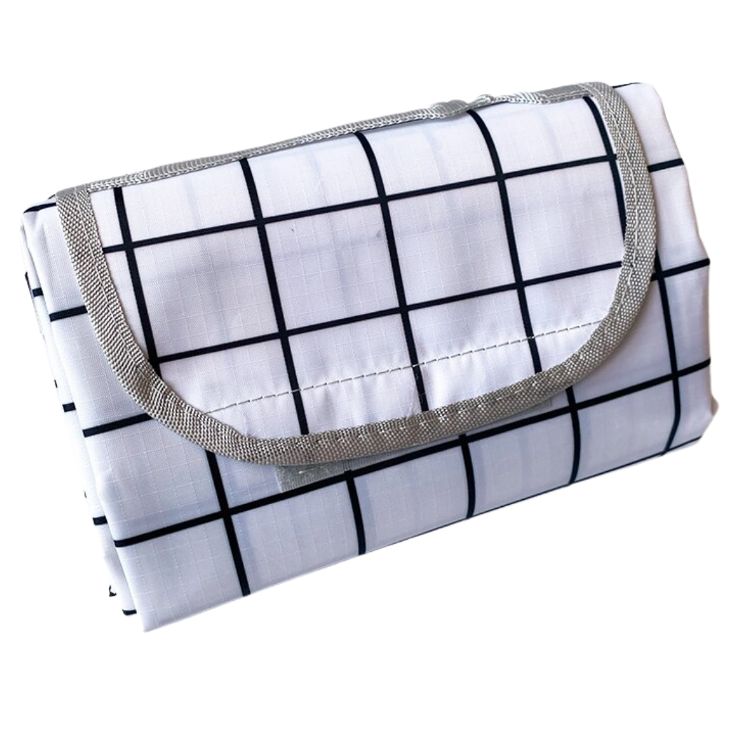 Cobertor de piquenique branco da Unique-Bargains, para atividades ao ar livre, fácil de dobrar e transportar.