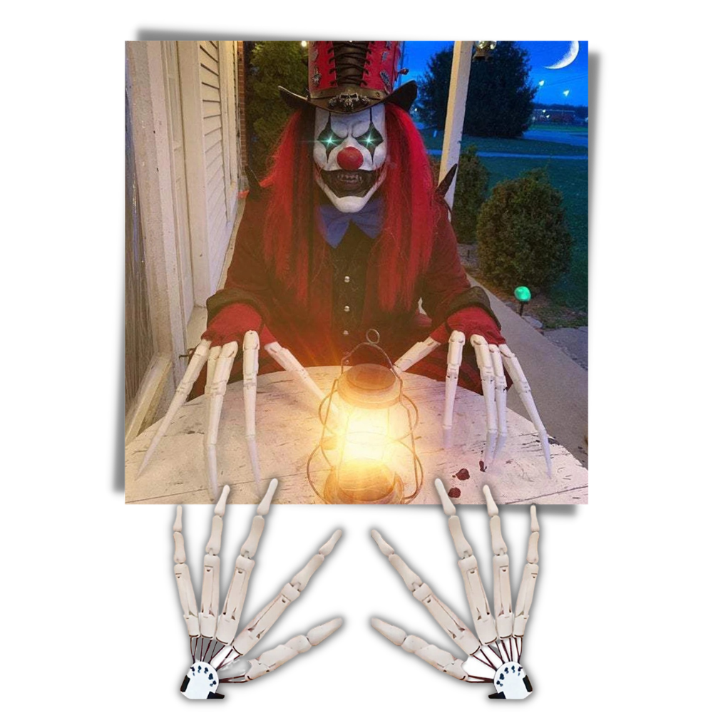 Par de luvas de mãos de esqueleto brancas da Universal, acessórios de fantasia para fantasias assustadoras ou de Halloween.