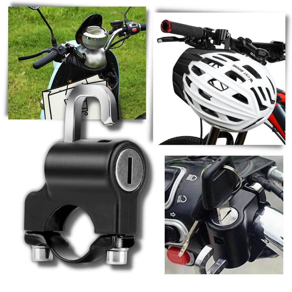 Cadeado antivól para capacete de moto Universal, sistema de segurança para veículos, com chave e cabo resistente.