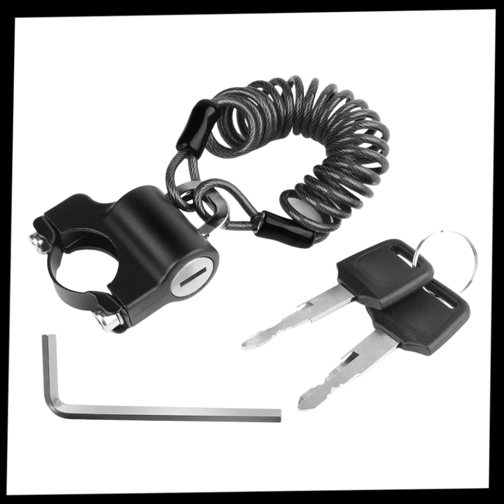 Cadeado antivol Universal para capacete de moto, sistema de segurança para veículos, em uso ou ao lado da moto.