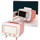 Distributeur de mouchoirs blanc Universal avec support pour téléphone, accessoire pratique pour cuisine.
