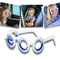 Óculos anti-mal-estar de transporte da Media com ajuste universal, lentes transparentes e armação leve para conforto durante viagens.
