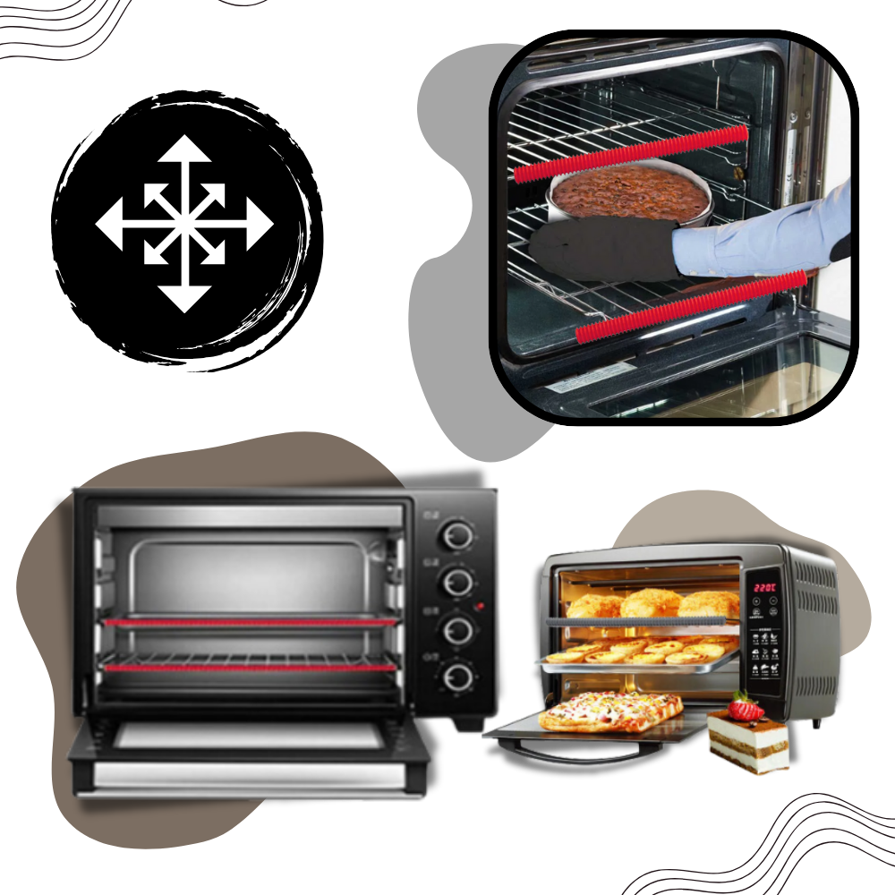 Protetor universal de grelha de forno em silicone da Papaba, ajustável para proteger a grelha durante o uso na cozinha.