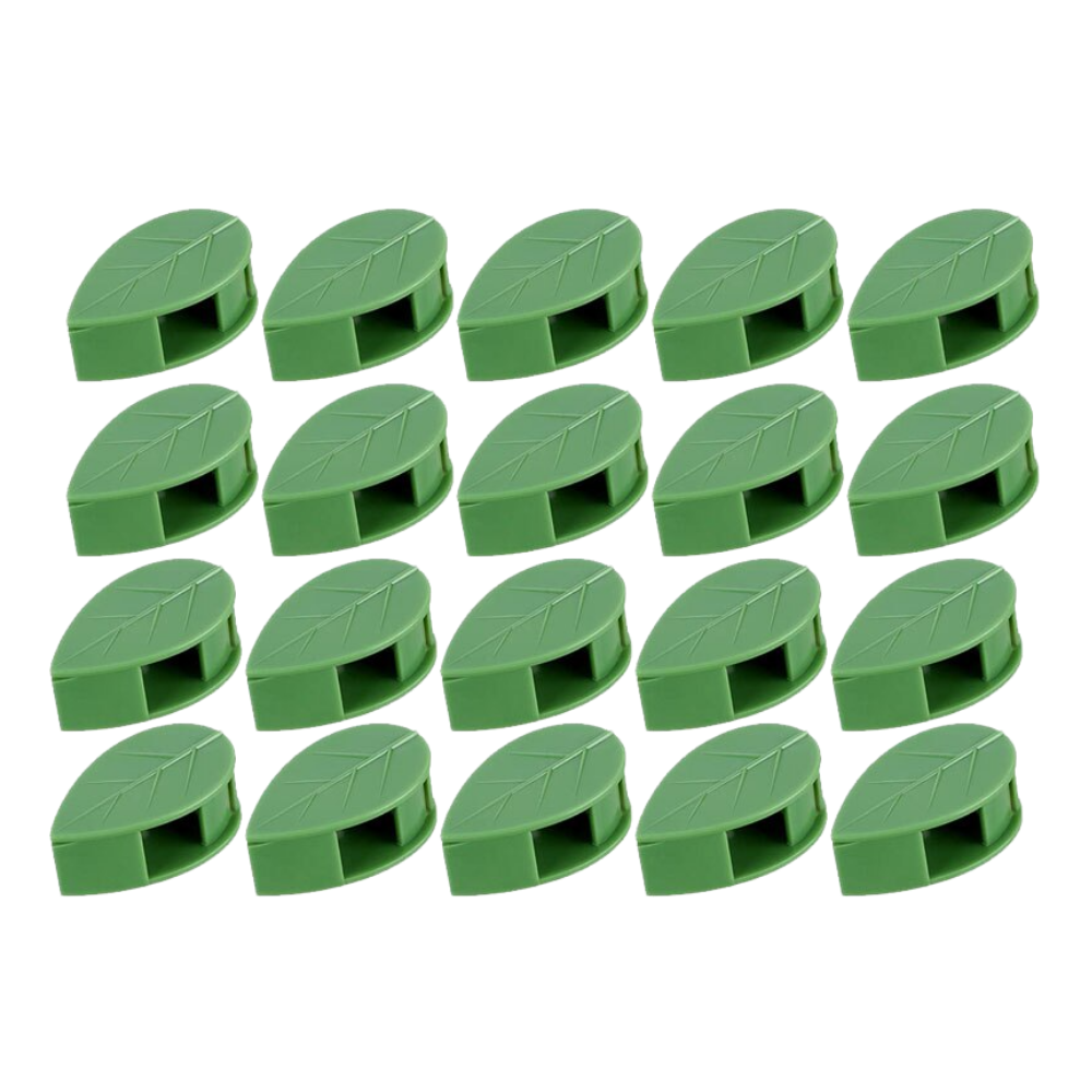 Conjunto de 20 clips adesivos em forma de folha para jardinagem, marca Urban Green Home, ideal para prender plantas e fios.