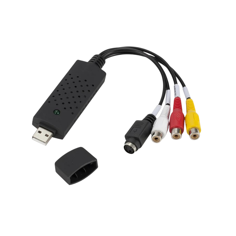 Adaptador USB 2.0 da Eastjing para captura de vídeo, compatível com TV, DVD, VHS e DVR, com capa protetora.