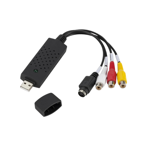 Adaptador USB 2.0 da Eastjing para captura de vídeo, compatível com TV, DVD, VHS e DVR, com capa protetora.