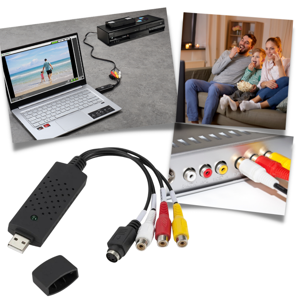 Adaptador USB 2.0 para captura de vídeo para TV, DVD, VHS e DVR, acessório de vídeo da Eastjing.