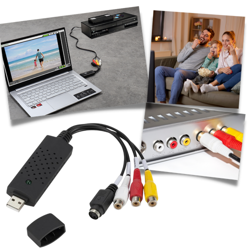 Adaptador USB 2.0 para captura de vídeo para TV, DVD, VHS e DVR, acessório de vídeo da Eastjing.