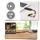 Adaptador USB 2.0 para captura de vídeo da Eastjing, compatível com TV, DVD, VHS e DVR, fácil de conectar e usar.