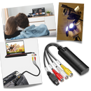 Adaptador USB 2.0 Eastjing para captura de vídeo TV, DVD, VHS e DVR, compatível com diversos dispositivos de vídeo.