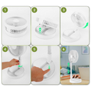 Ventilador portátil Ruhiku GW com carregamento USB, ideal para resfriar ou aquecer em ambientes internos.