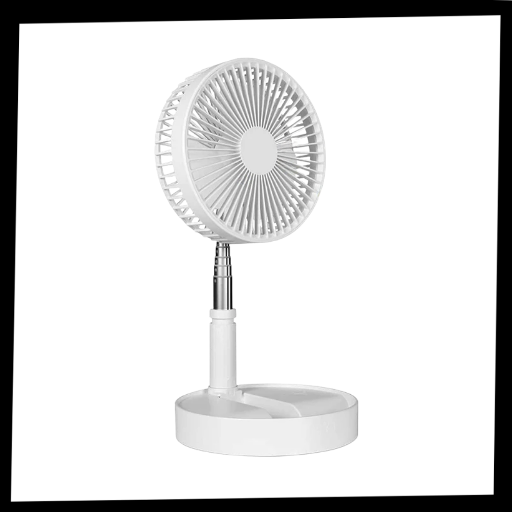 Ventilador portátil Ruhiku GW com carregamento USB, ideal para resfriar e ventilar ambientes pequenos.