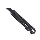 Cutter retrátil preto da Utility Knives, ferramenta de corte versátil para diversas aplicações de bricolagem e tarefas domésticas.