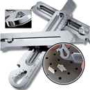 Cutter retrátil preto da marca Utility Knives, ferramenta de corte multifuncional para trabalhos variados.