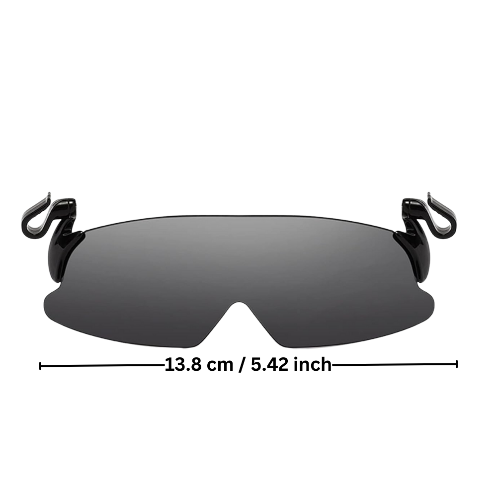 Óculos de sol clip-on da Opsales com lentes polarizadas e proteção UV, mostrados na imagem com design compacto e ajustável.