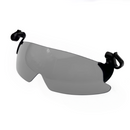Óculos de sol clip-on polarizado Opsales com proteção UV, armação prateada e lentes escuras para proteção solar.