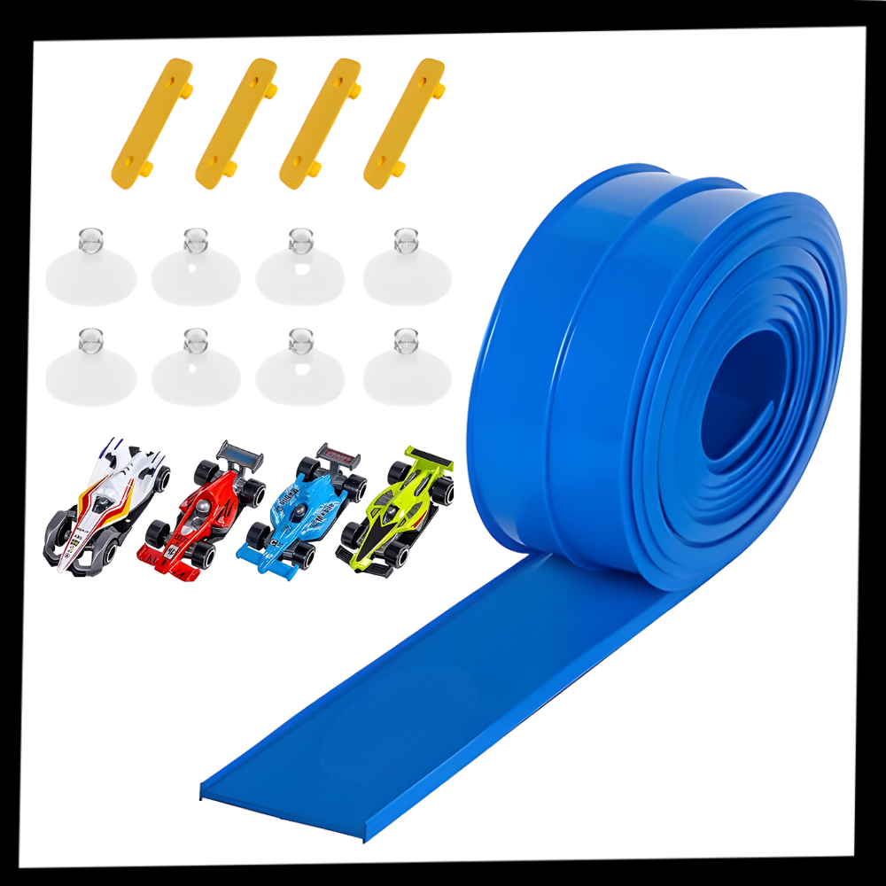 Circuit de course flexible à 2 voies Valchemist avec voitures de jeu pour enfants, rouge, 5 mètres de longueur, divertissement pour enfants