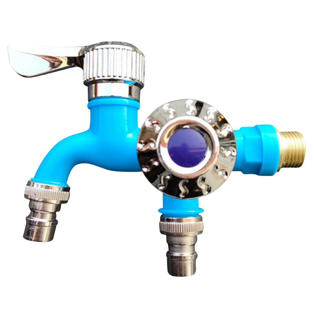 Robinet à double tête Valink em material de encanamento de cor azul, peça de peças e materiais de tubulação.