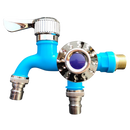 Robinet à double tête Valink em material de encanamento de cor azul, peça de peças e materiais de tubulação.