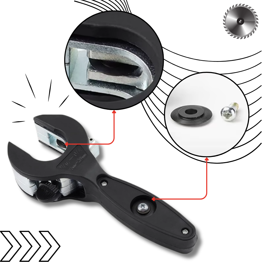 Ferramenta de coupe de precisão Valley para tubos, com lâmina afiada e corpo vermelho, ideal para cortes precisos em materiais diversos.